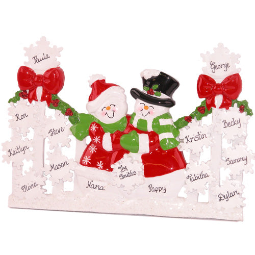 Snowman Fence Family of 12