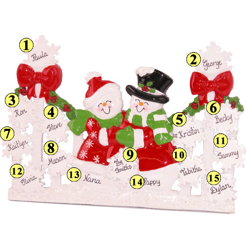 Snowman Fence Family of 12