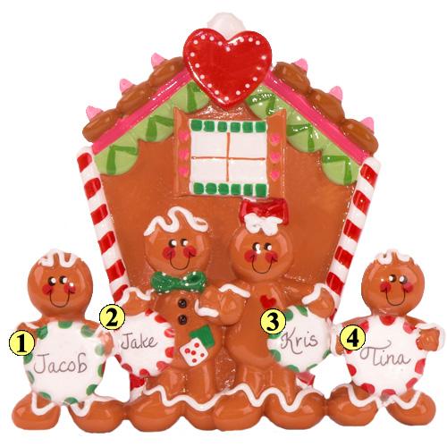 Gingerbread Family of 4 Table Top