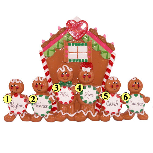 Gingerbread House with Candy Family of 6