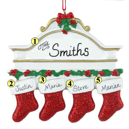 Stocking Mantle Family of 4