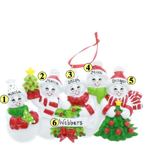 Snowman Smiles Family of 5