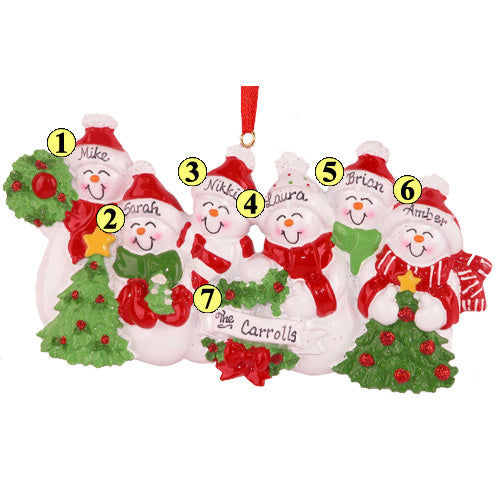 Snowman Smiles Family of 6
