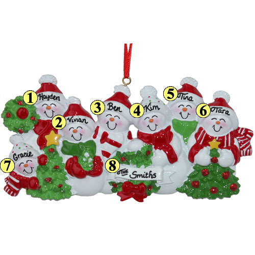 Snowman Smiles Family of 7