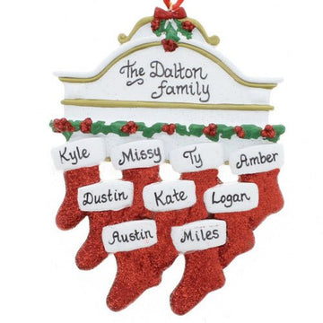 White Mantle Family of 9 - Christmas Place