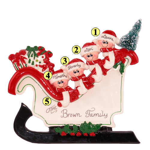 Sleigh Family of 4