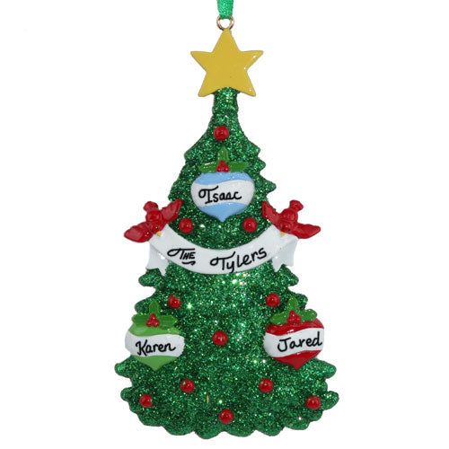 Tree with Ornaments Family of 3