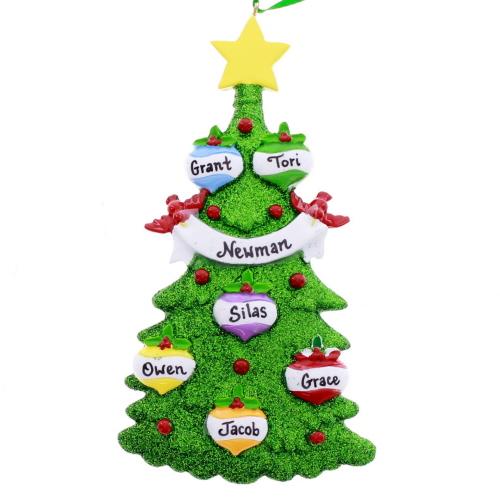 Tree with Ornaments Family of 6