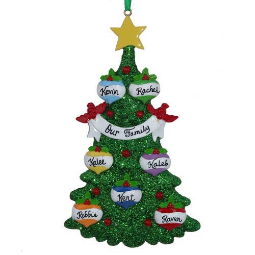 Tree with Ornaments Family of 7