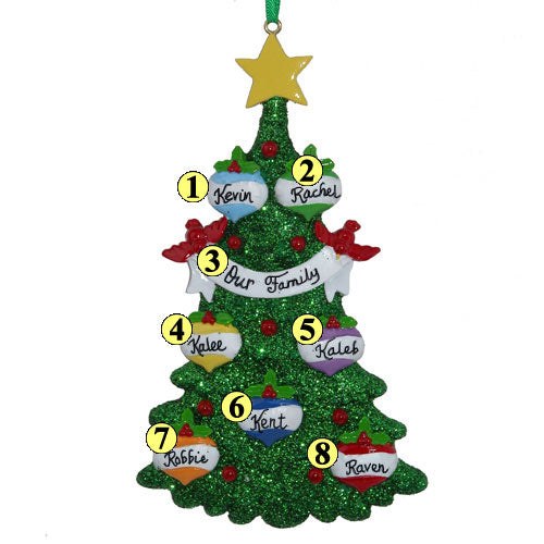 Tree with Ornaments Family of 7