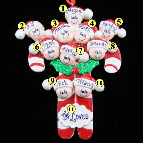 Candy Cane Family of 10