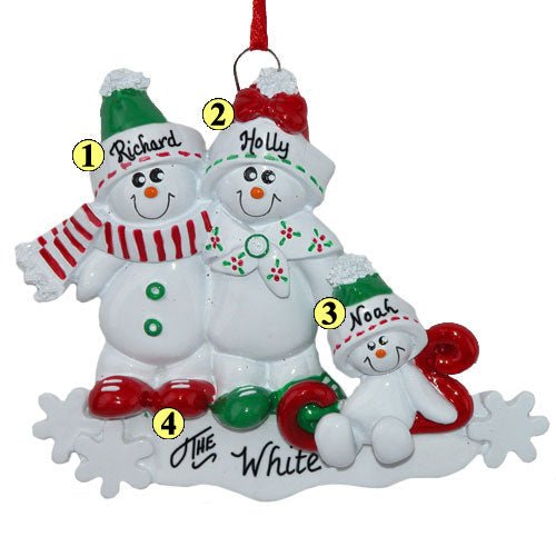 Snowman Family of 3 - Christmas Place