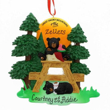 Black Bear Picnic Ornament