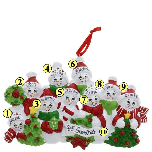 Snow Family of 9 - Christmas Place