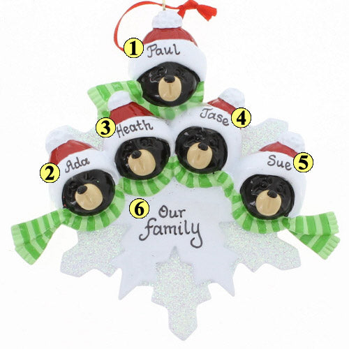 Bear on Snowflake Family of 5