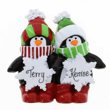 Penguin Snowflake Family of 2