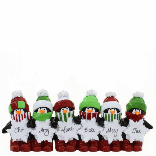 Penguin Snowflake Family of 6