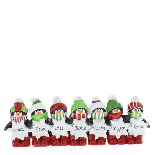 Penguin Snowflake Family of 7