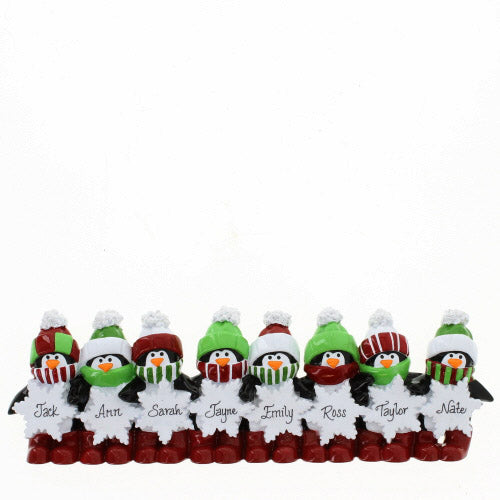 Penguin Snowflake Family of 8