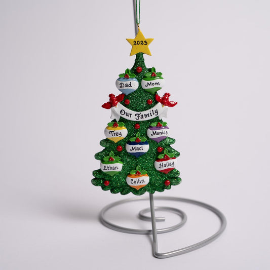 Tree With Ornaments Family of 8