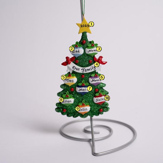 Tree With Ornaments Family of 8 - Christmas Place
