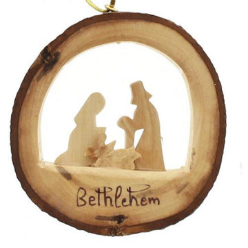 Holy Family with Bark Ornament