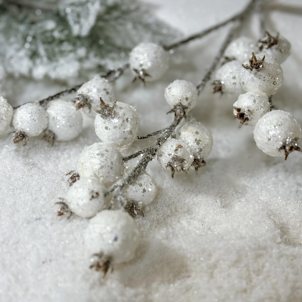 23IN Snow White Pom Pom Stem - Christmas Place
