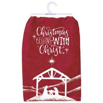 Begins With Christ Dish Towel - Christmas Place