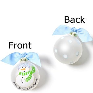 FIRST CHRISTMAS SNOWMAN BOY ORNAMENT - Christmas Place