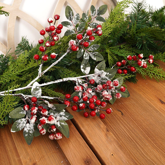 Snow Berry with Leaf Branch - Christmas Place