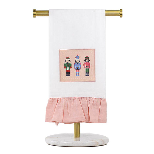 Pink White Nutcracker March Ruffle Towel