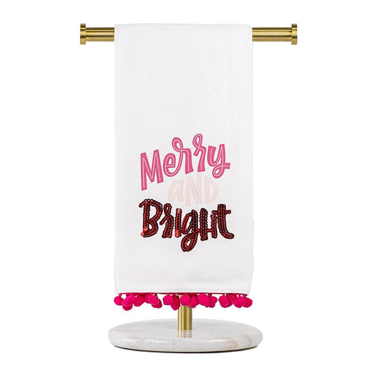 Merry And Bright Pom Pom Towel