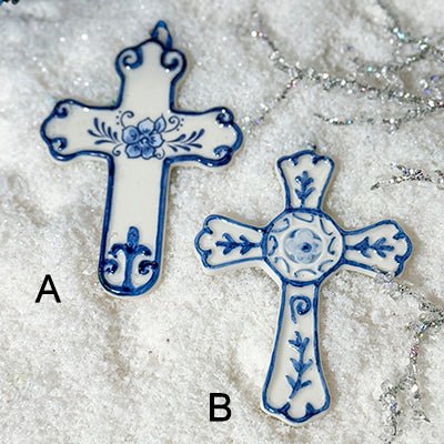Delft Cross Ornament - Christmas Place