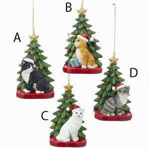Cat with Christmas Tree Ornament - Christmas Place