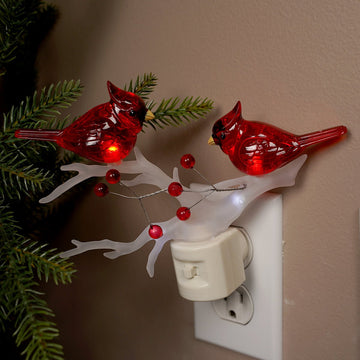 Cardinal on Branch Night Light - Christmas Place