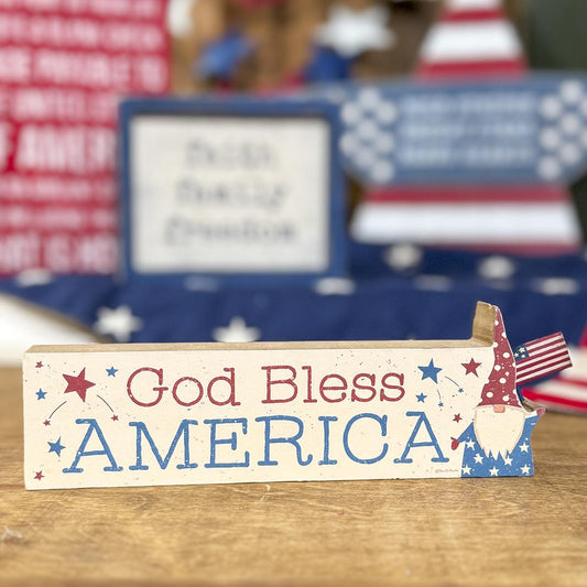 God Bless America Gnome Sign