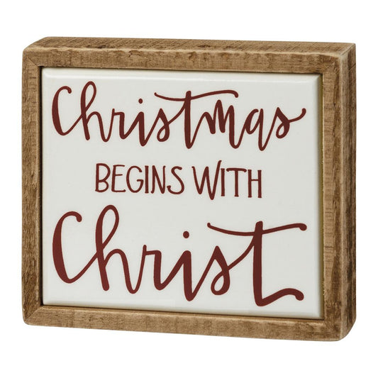 Christmas Begins Mini Sign