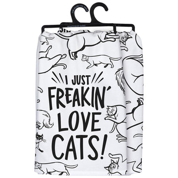 Freakin Love Cats Dish Towel