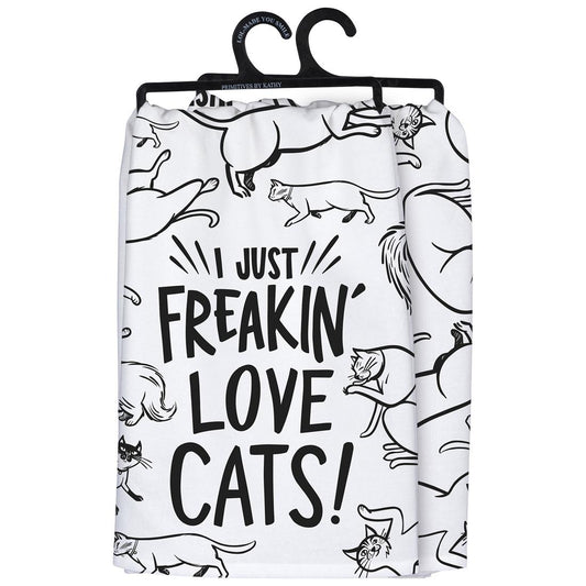 Freakin Love Cats Dish Towel