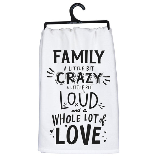 Family Little Bit Crazy Dish Towel - Christmas Place