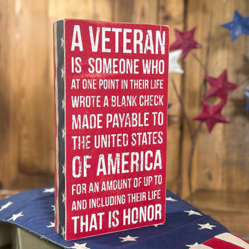 A Veteran Box Sign