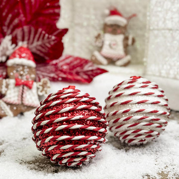 Red Swirl Ball Ornament