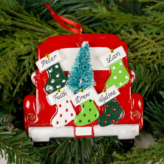 Traveling Christmas Day Family Of 5 Ornament - Christmas Place