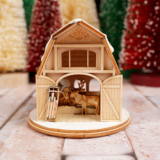 Reindeer Barn Ornament