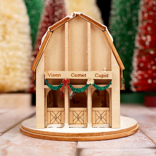Reindeer Barn Ornament