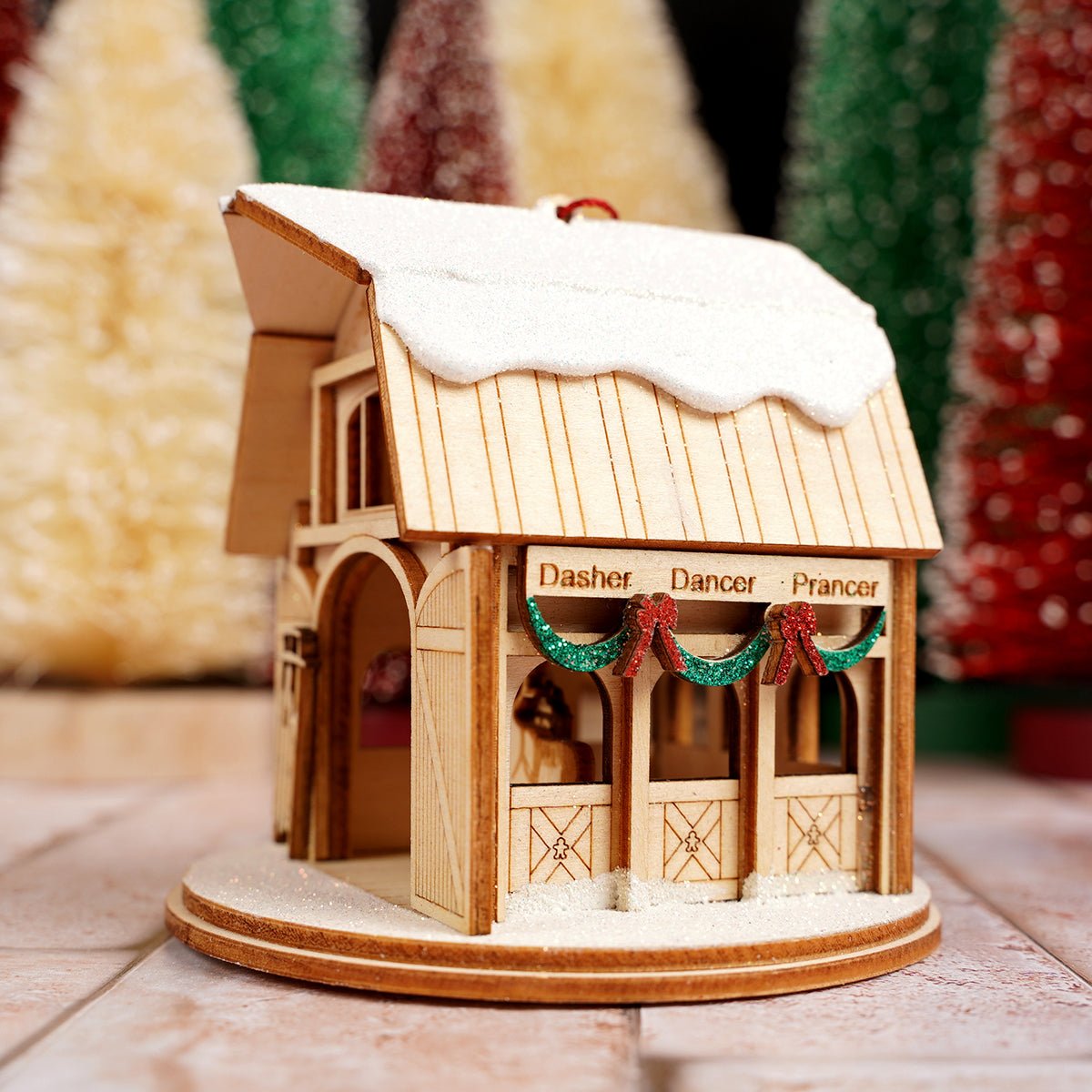 Reindeer Barn Ornament - Christmas Place