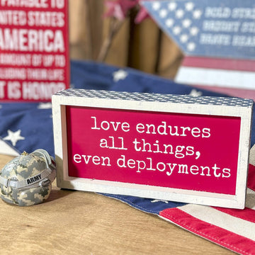 Love Endures All Things Wood Sign