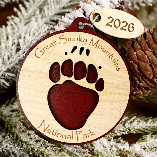 GSMNP Bear Paw Print Ornament - Christmas Place