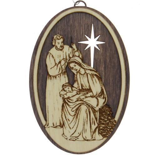 Holy Family Wood Ornament