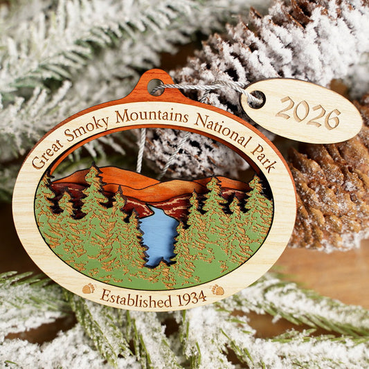 Great Smoky Mountains Wood Ornament - Christmas Place
